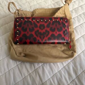 Christian Louboutin Red leopard Print Wallet